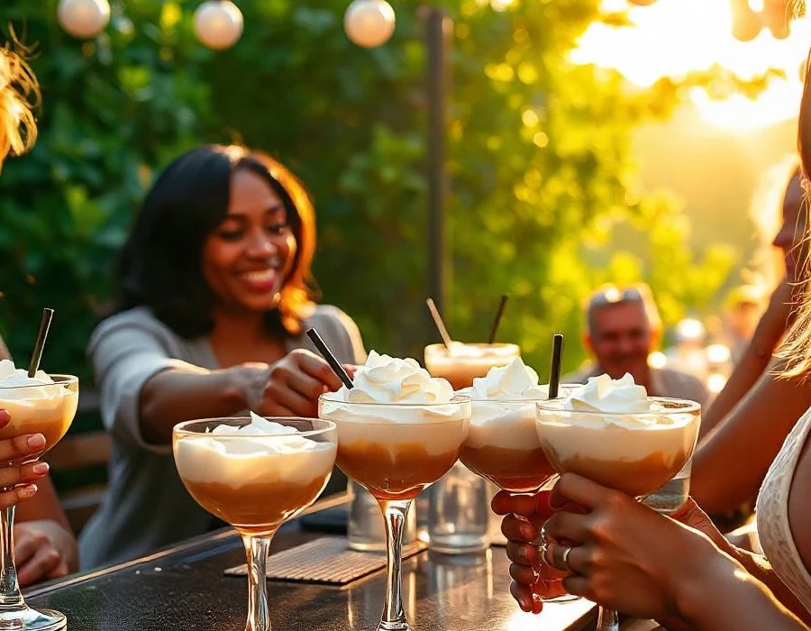 A group of friends enjoying Mighty White Russians