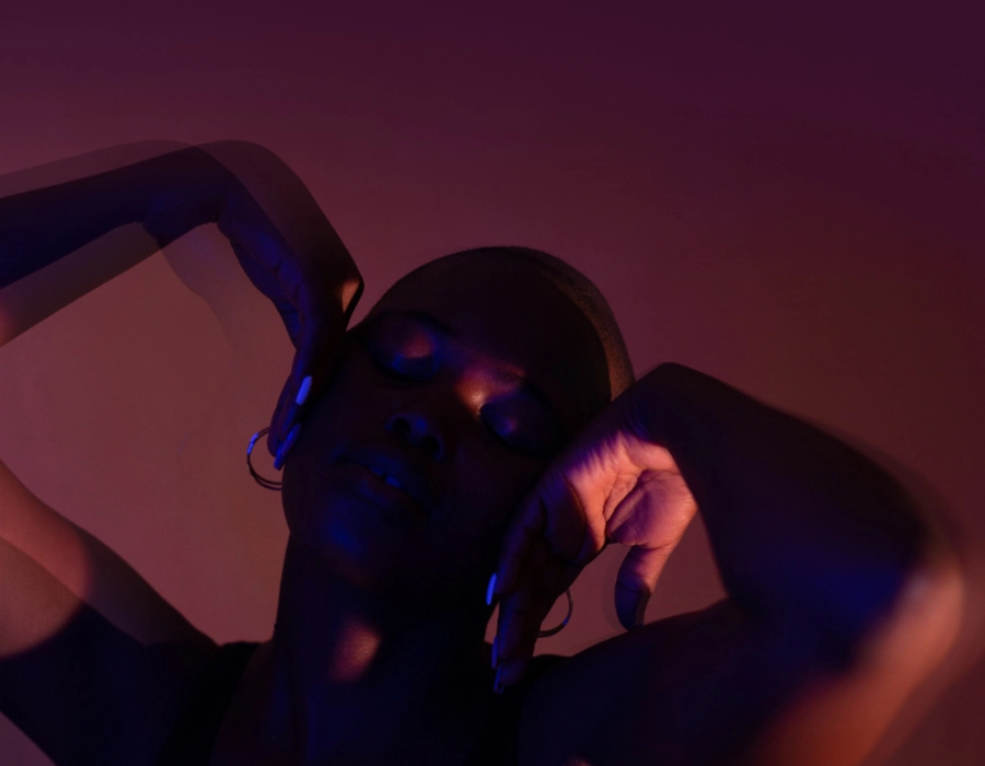 woman in room dancing