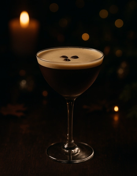 Classic Espresso Martini in a red wine glass