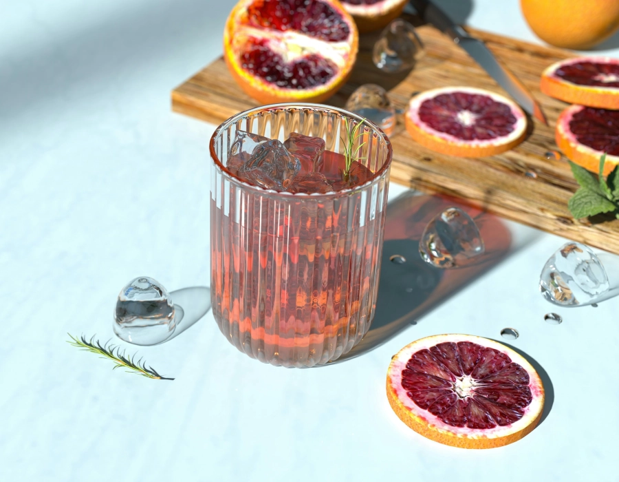 blood orange gin cocktail with different flavor profile