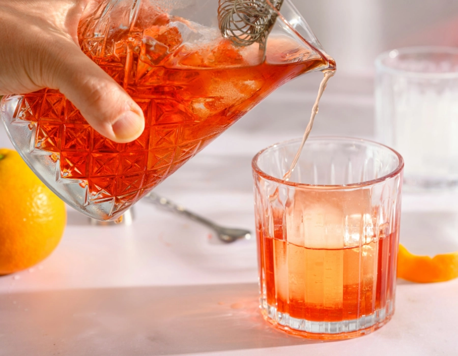 infused vodka being poured